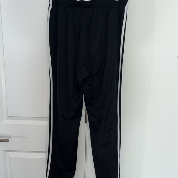 Adidas 3 Stripe Mens Track Jogging Soccer Warm Up Sweatpants Cuffed Zipper Pants - Picture 2 of 7